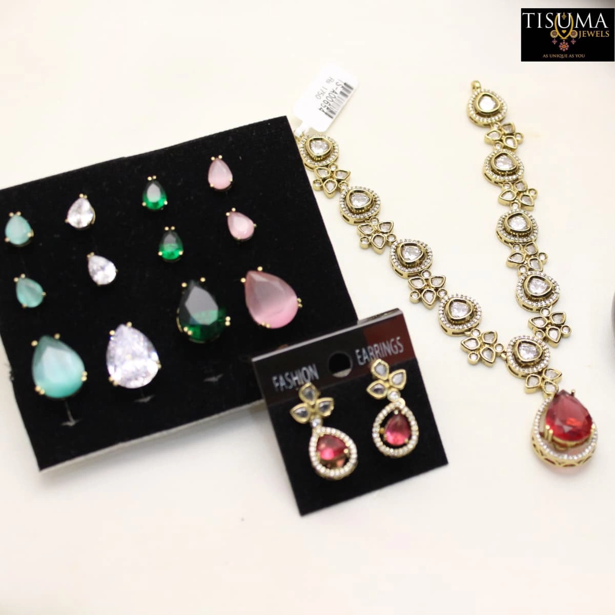 Victorian Ruby Stone Necklace Set