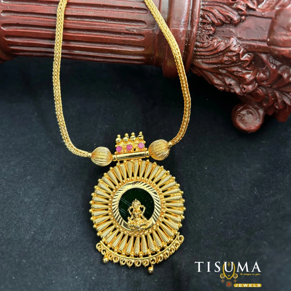 One Gram Forming Lakshmi Pendant Necklace