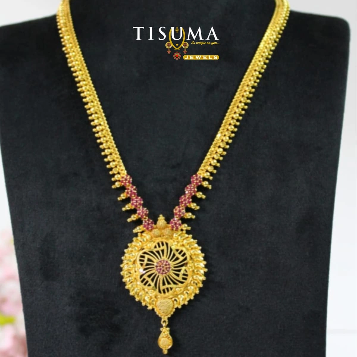 One Gram Forming Ruby Pendant Haram