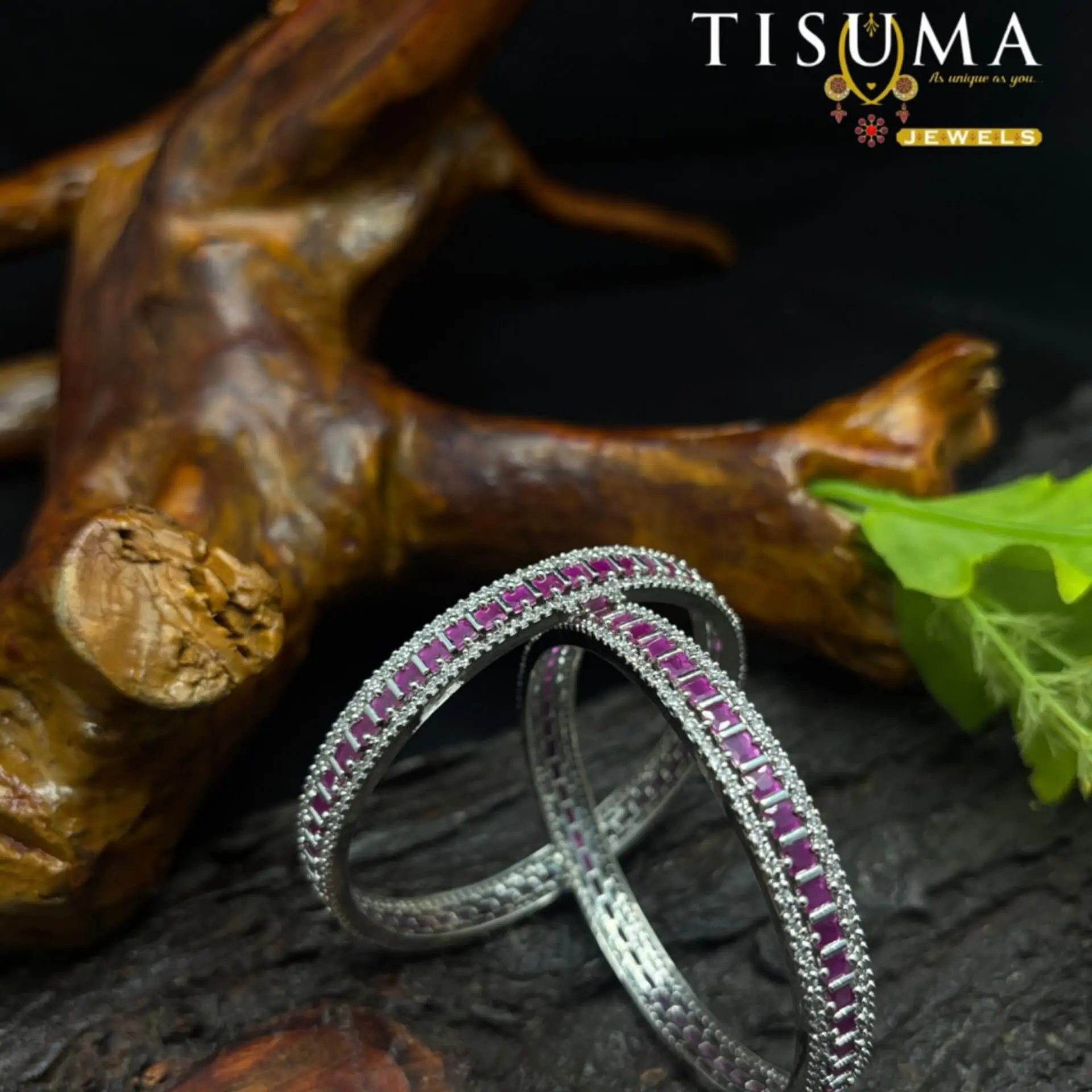 Ruby Baguette AD Bangles