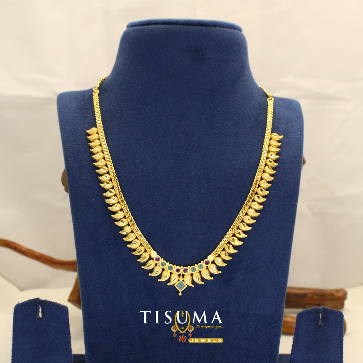 One Gram Floral Leaf Design Necklace