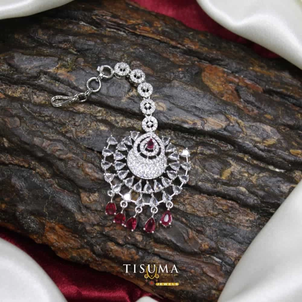 Ruby CZ Crescent Nethi Sutti