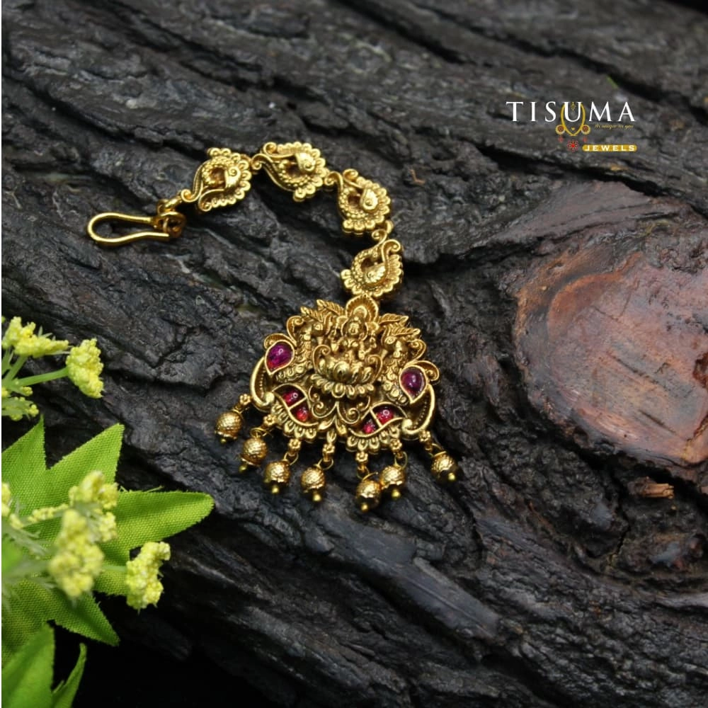 Goddess Lakshmi Ruby Stone Nethi Sutti