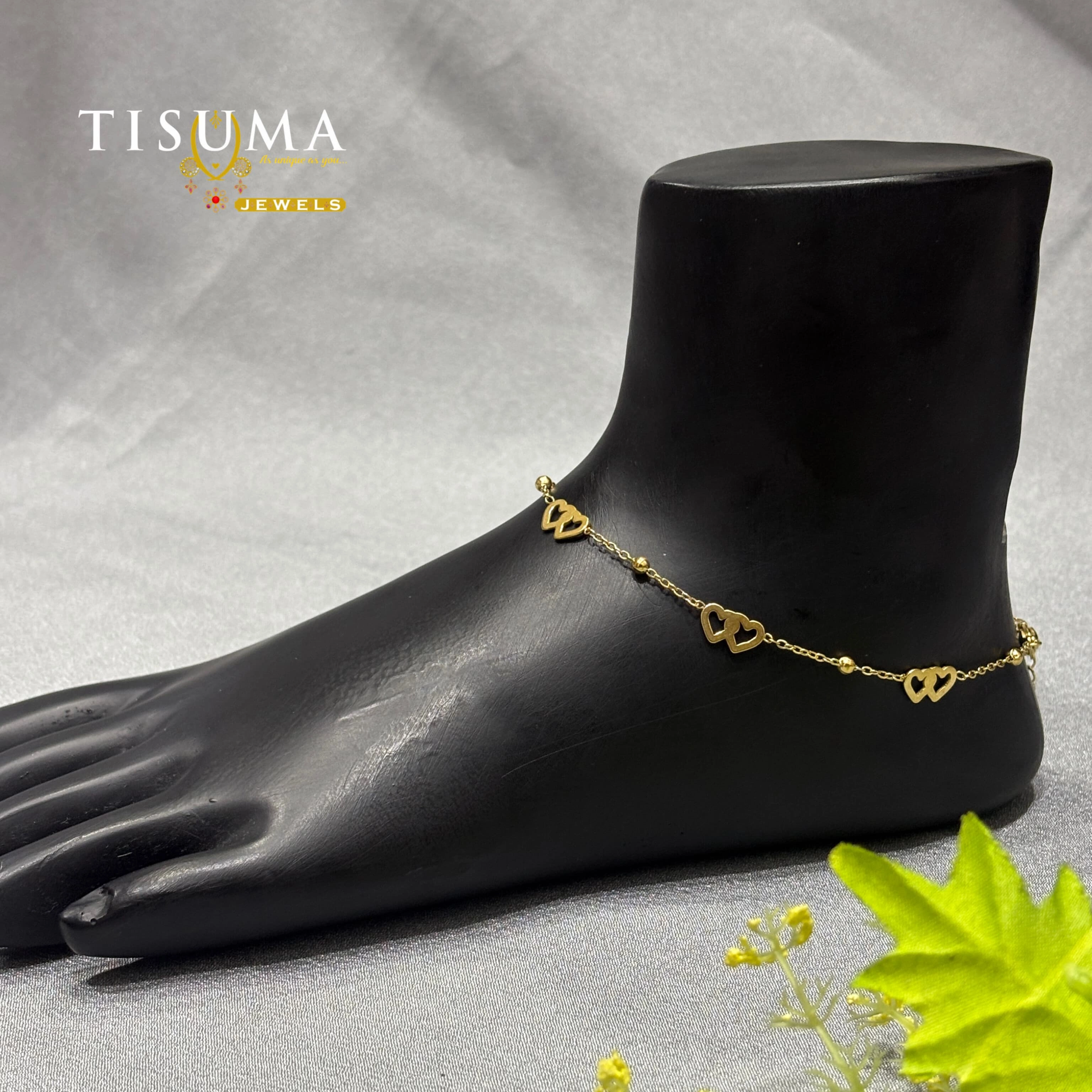 Gold Heart Chain Anklet