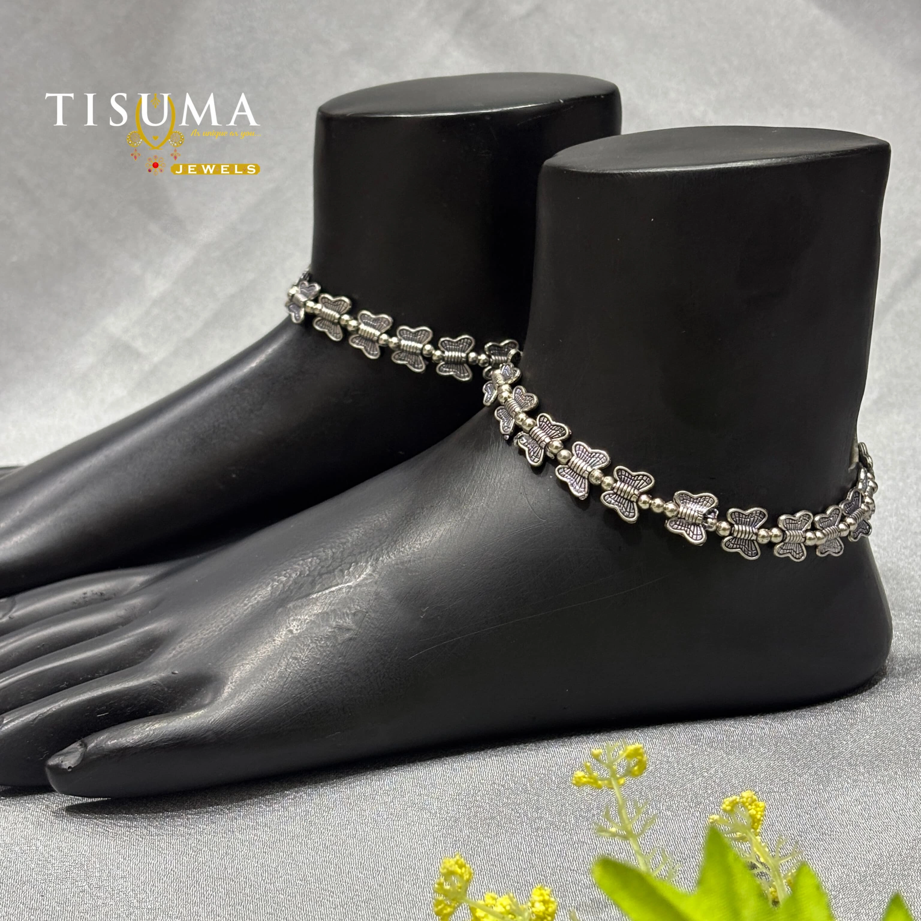 Silver Butterfly Anklet