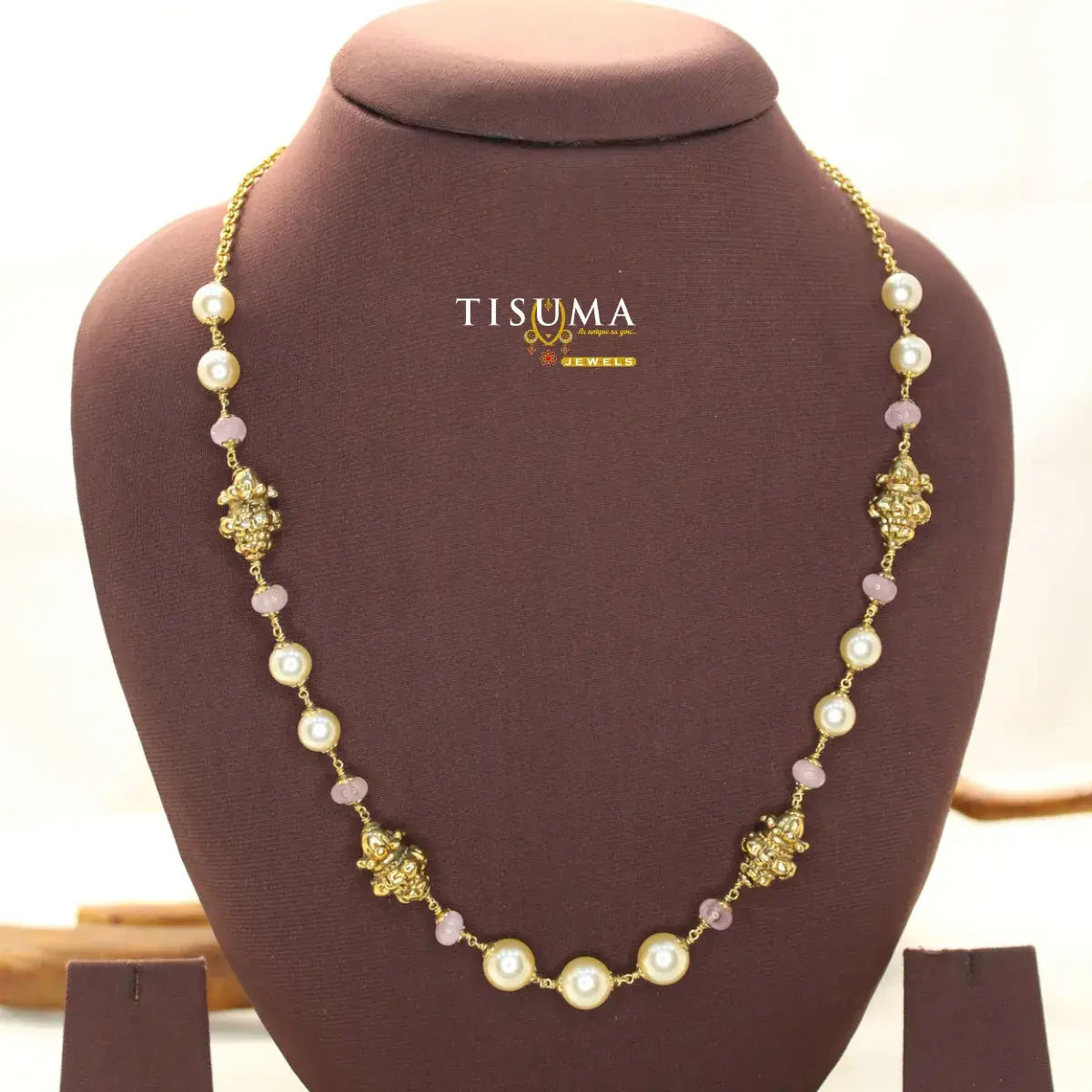 antique-gold-plated-pearl-pastel-morganite-beads-temple-motif-necklace
