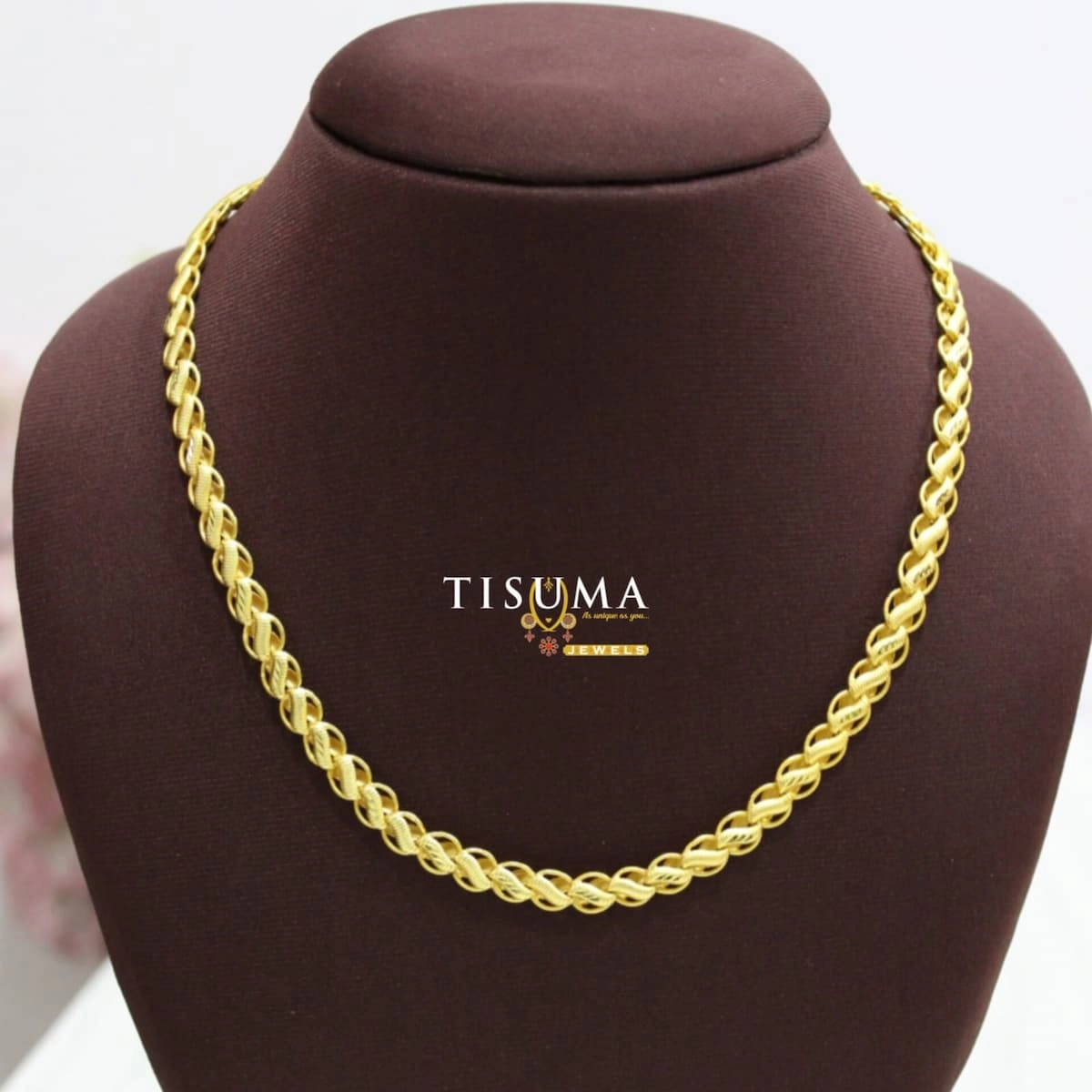 Gold tone braided men's chain
