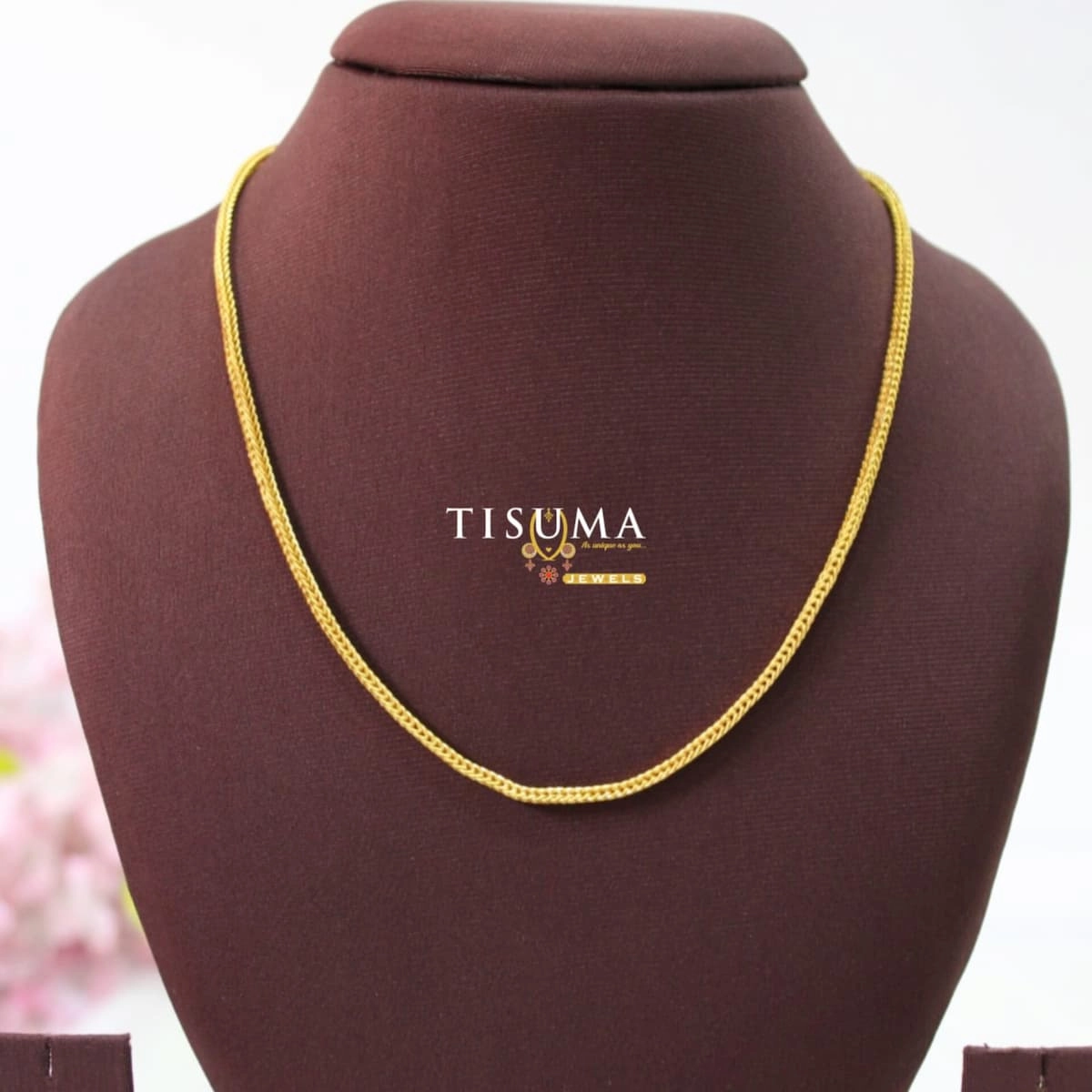Gold tone classic rope chain for men