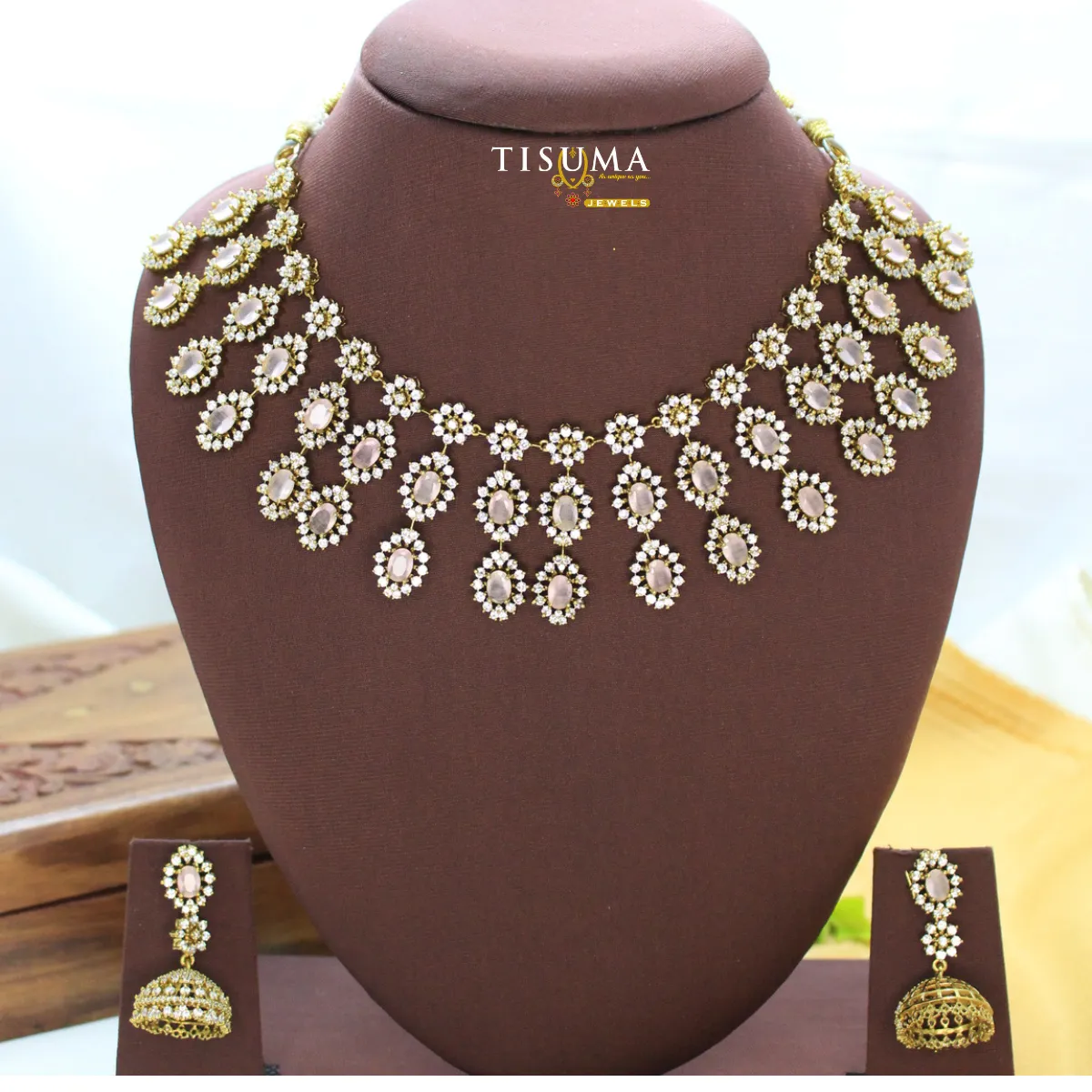 Victorian necklace Babypink